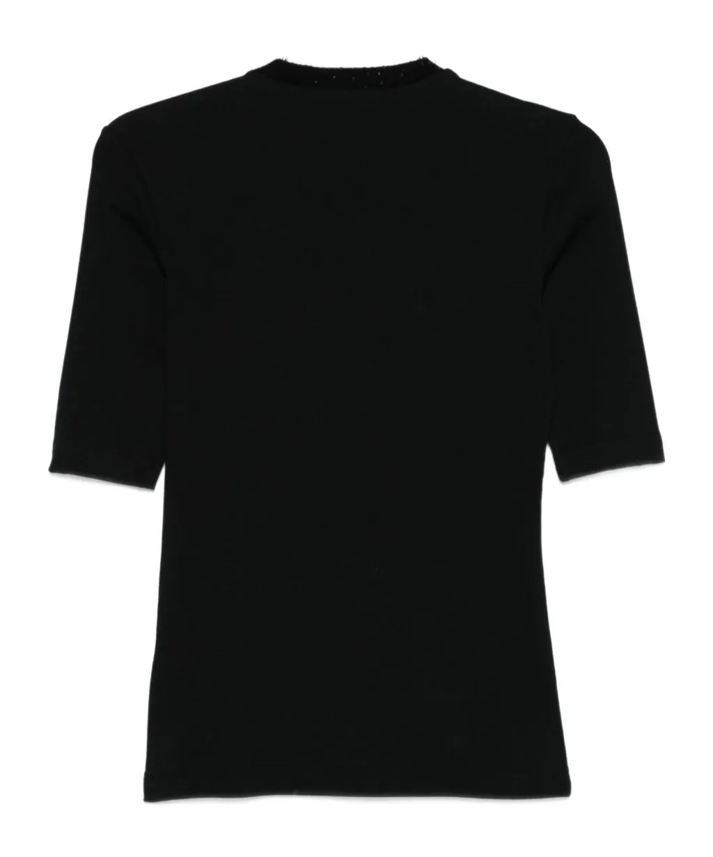 Embellished-Neckline T-Shirt