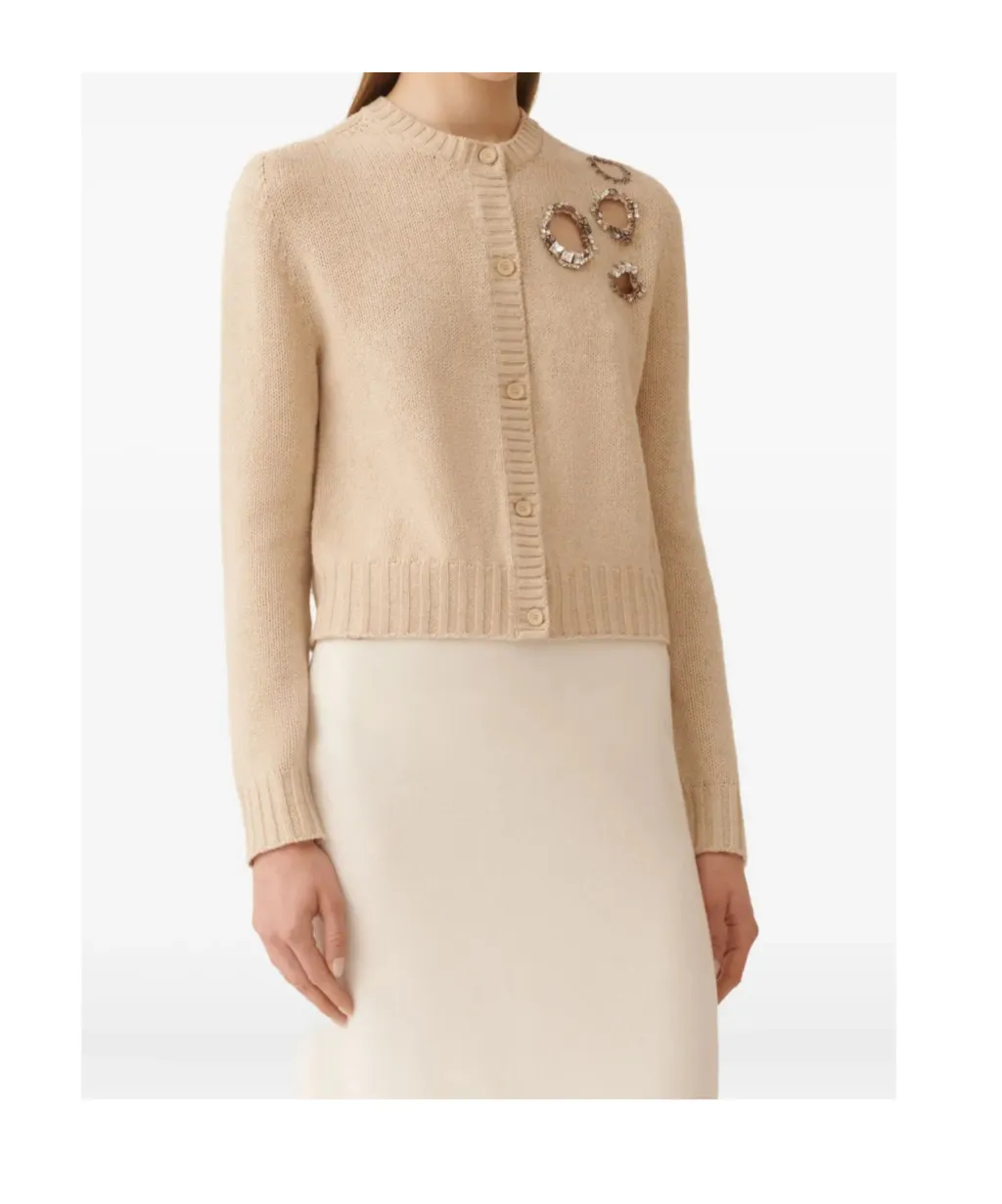 Strass Cut-Out Cardigan