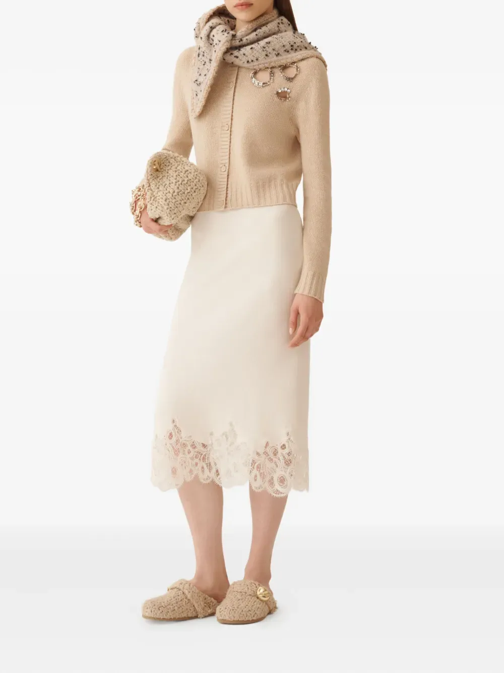 Strass Cut-Out Cardigan
