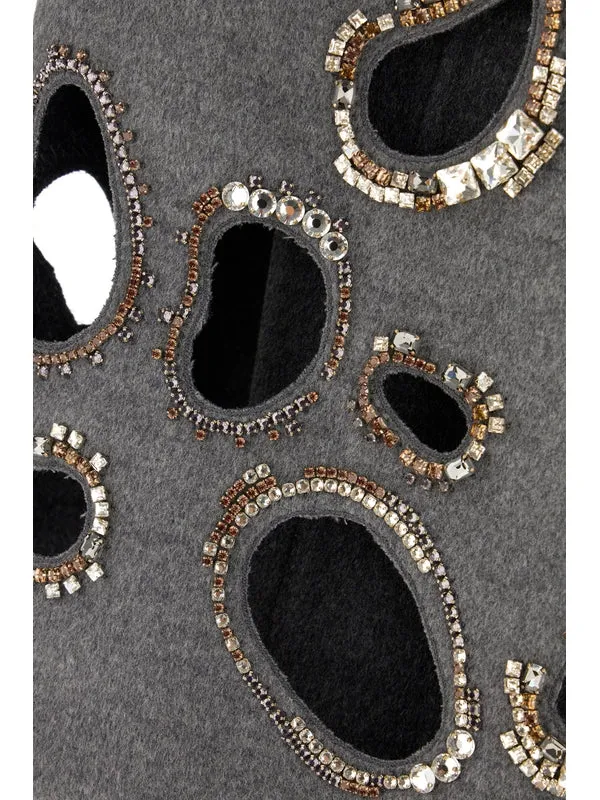 Cut-Out Embellished Midi Skirt