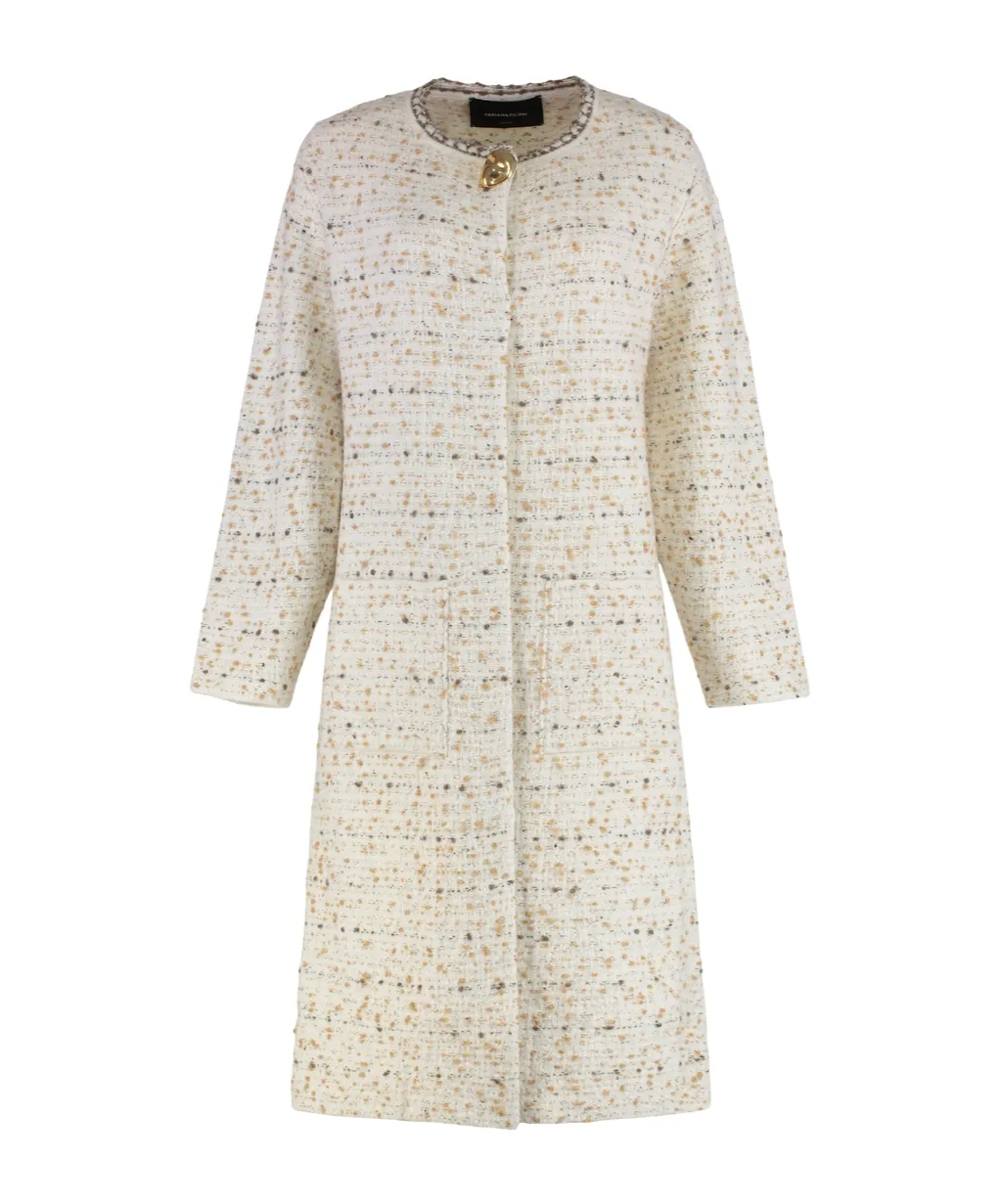 Long Sleeved Tweed Coat