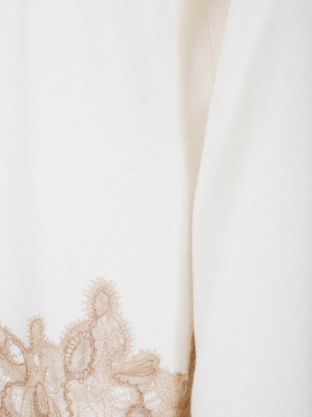 Long-Sleeved Turtleneck Sweater With Lace Details