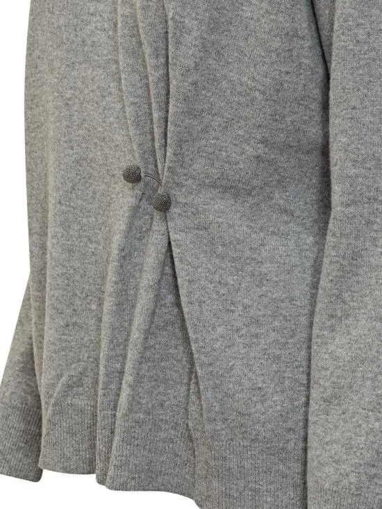 High-Neck Pin-Detail Sweater