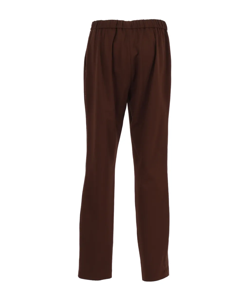 Pleated Drawstring Straight Leg Trousers