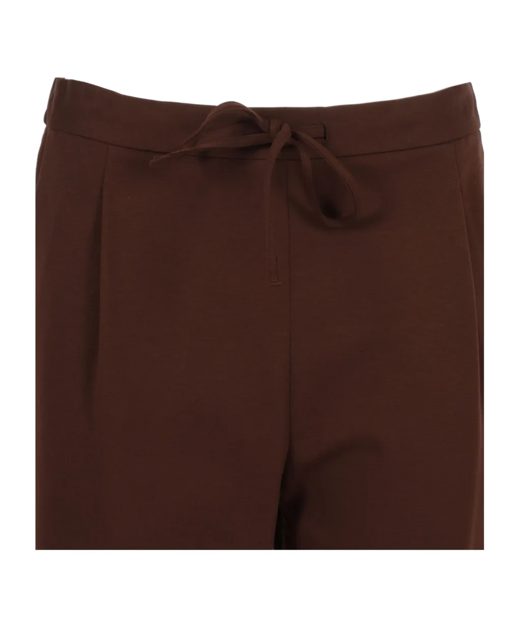 Pleated Drawstring Straight Leg Trousers