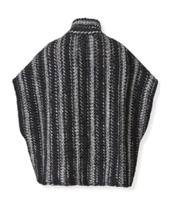 Knit-Trim Cape Coat