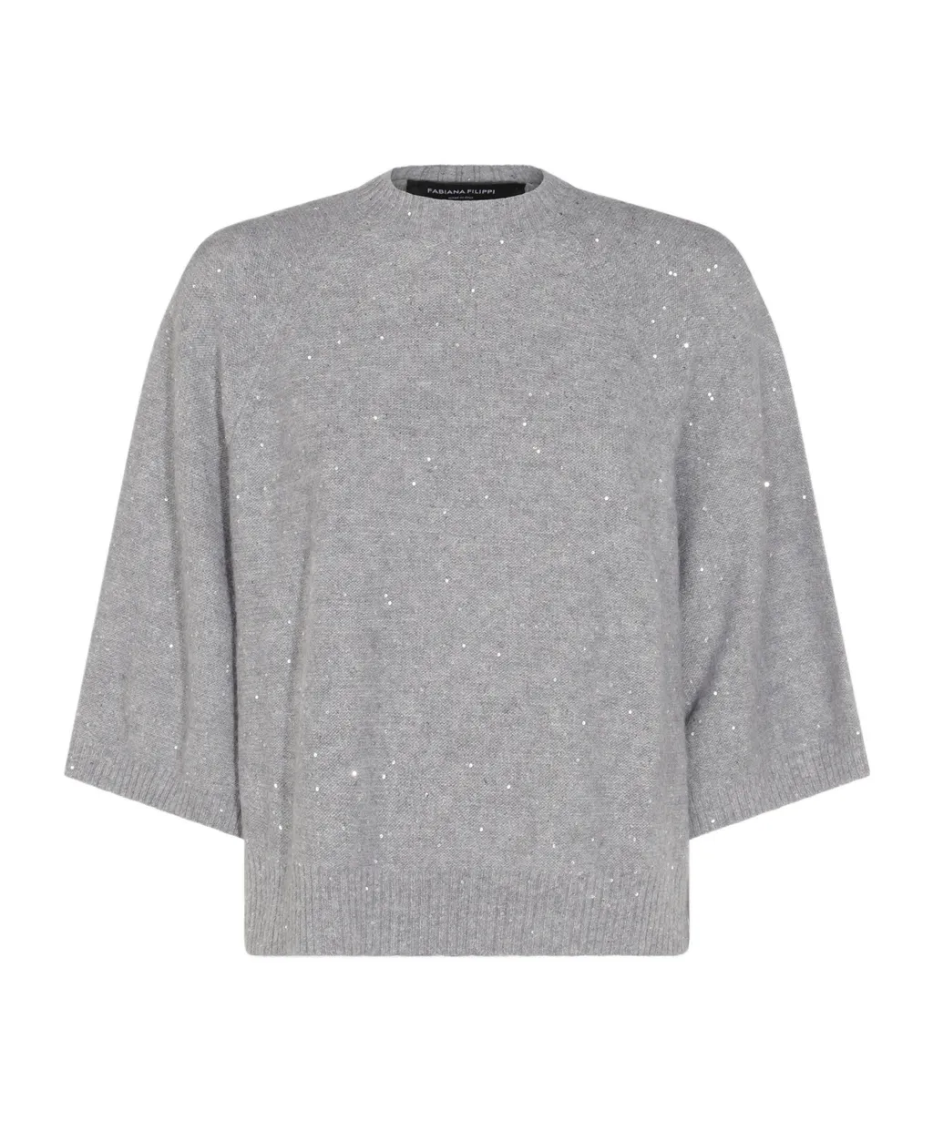 Crew Neck Short Sleeve Sweater