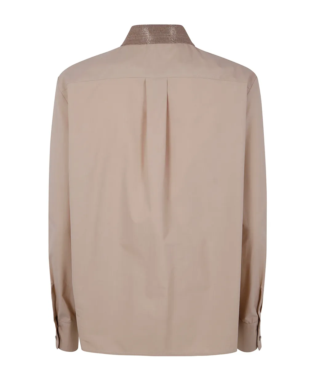 Shirt With Filo Diamante Collar