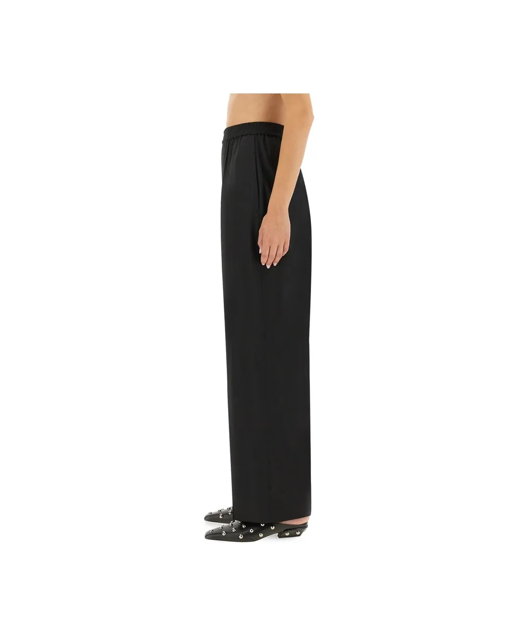 Elasticated-Waistband Wool Trousers