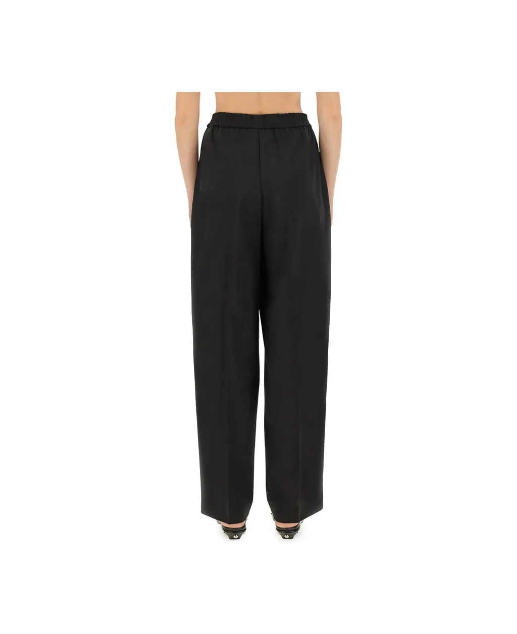 Elasticated-Waistband Wool Trousers