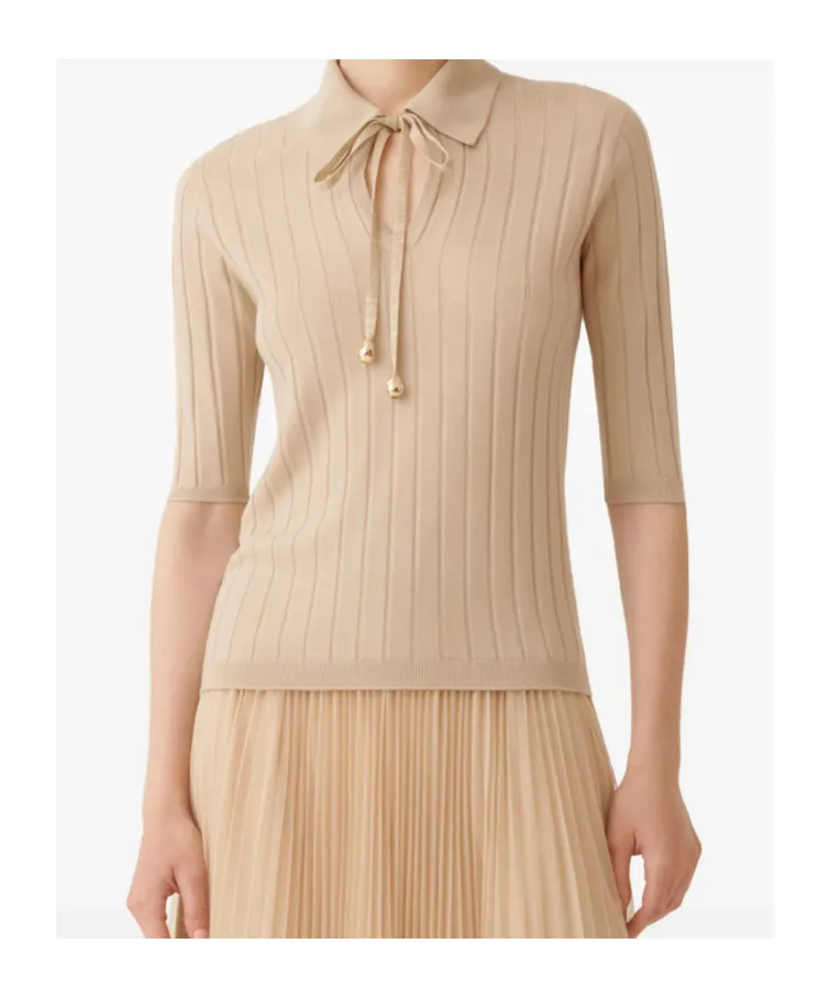 Ribbed V-Neck Knitwear