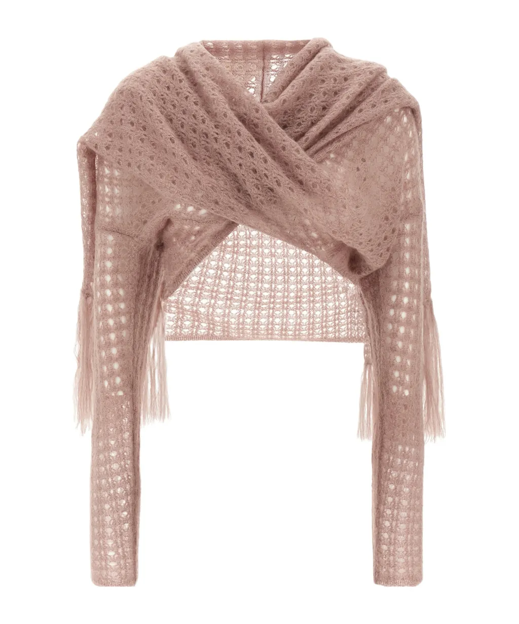 Fringed Crocheted Cardigan