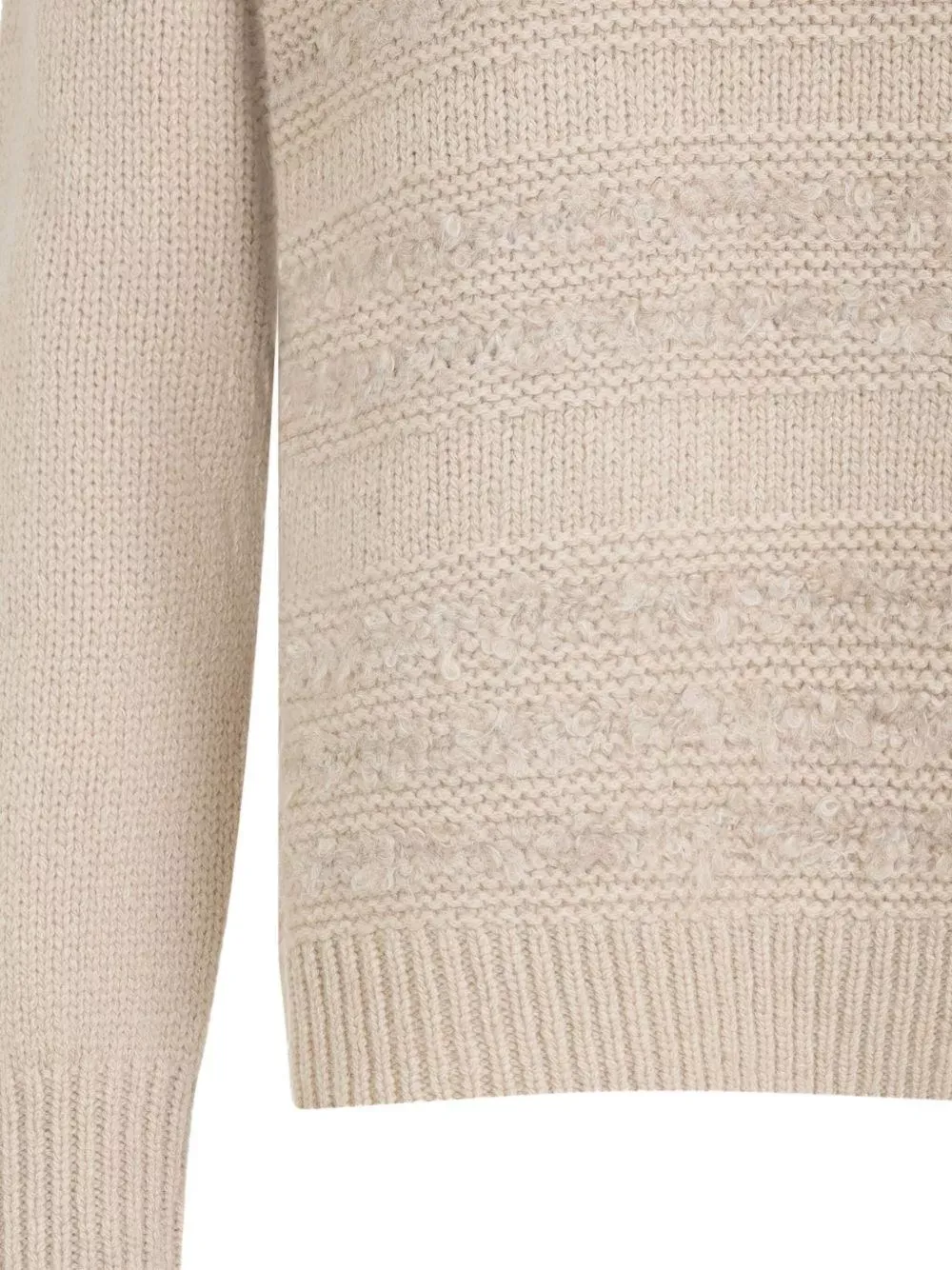 Bouclé-Insert Crew-Neck Sweater