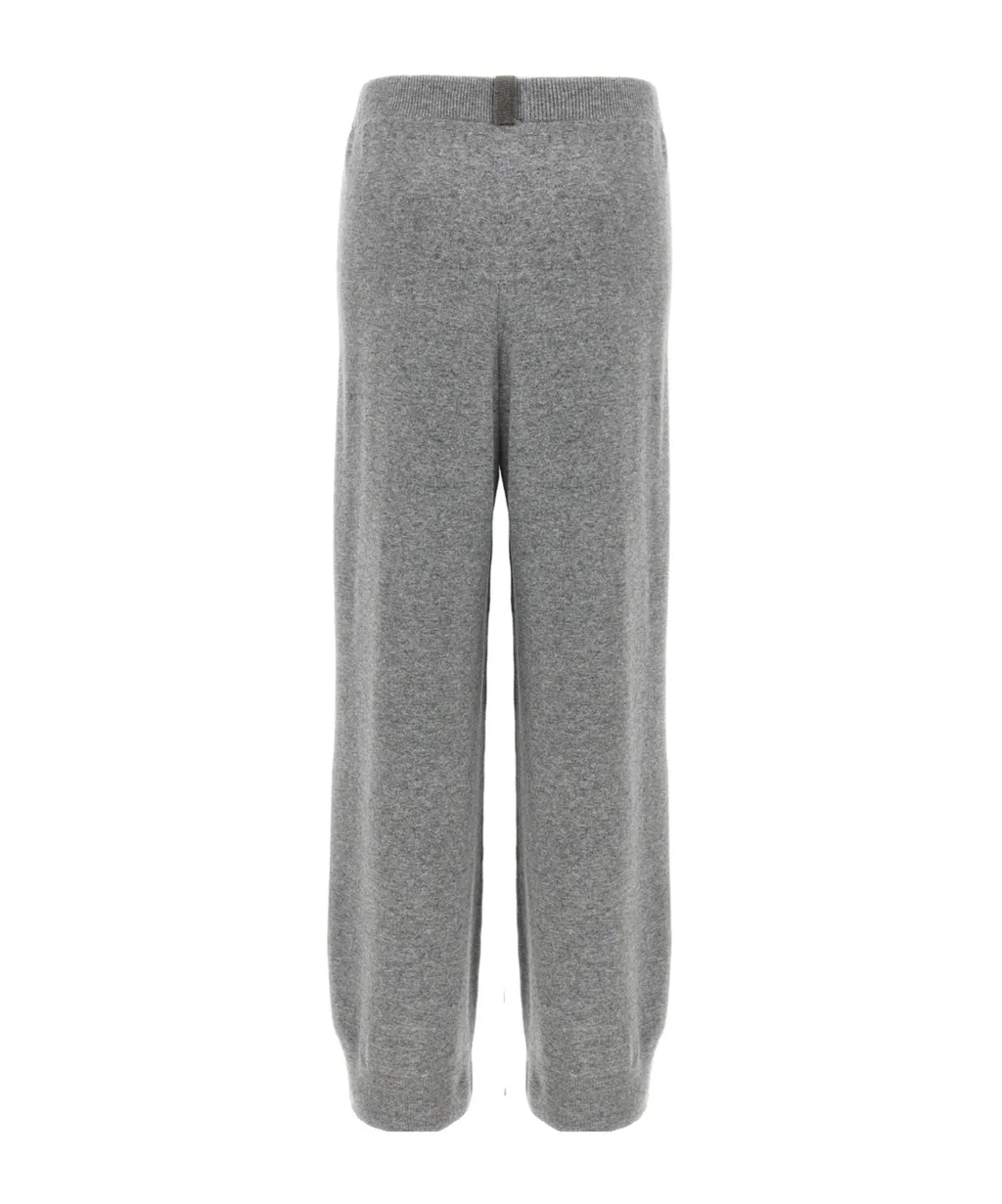 Elastic-Waistband Jewel-Detail Trousers