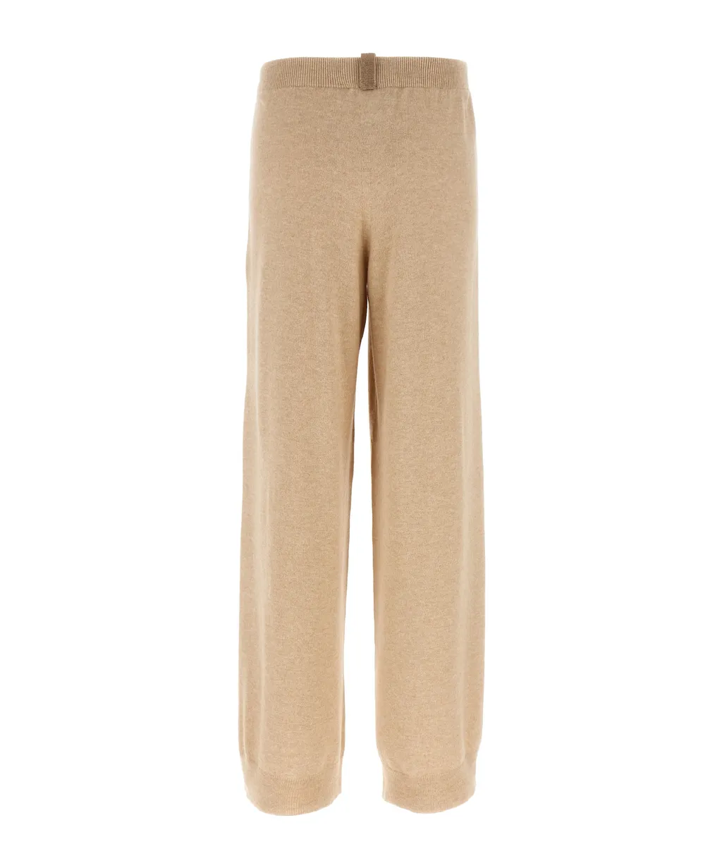 Elastic-Waistband Jewel-Detail Trousers