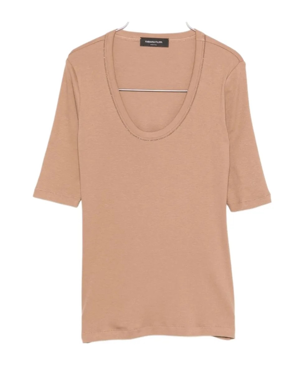 Embellished Neckline Top