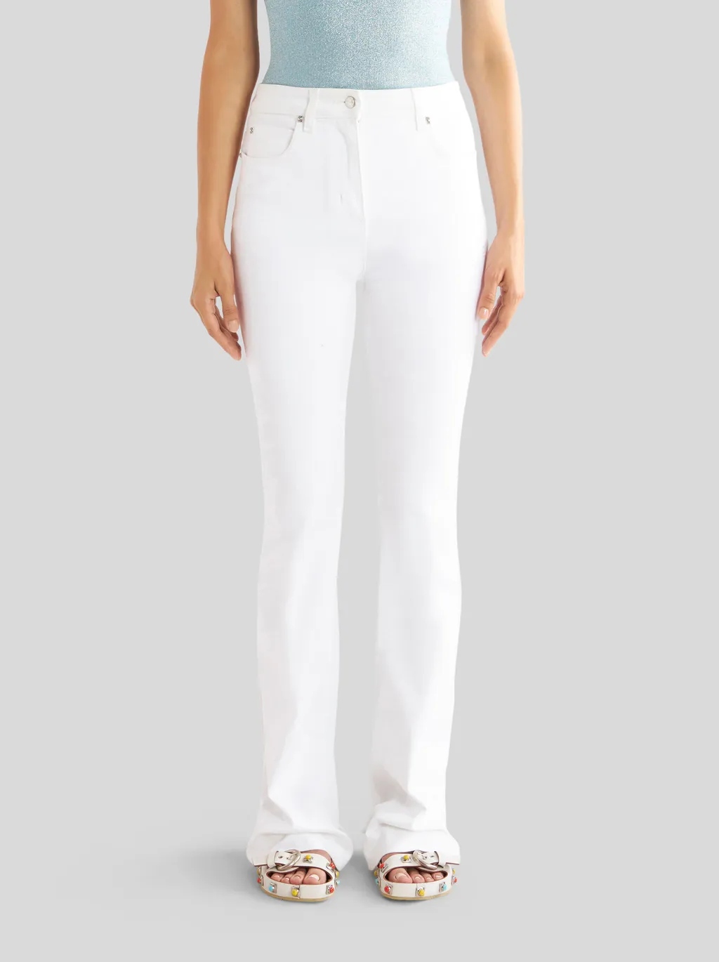 Button Detailed Straight Leg Jeans