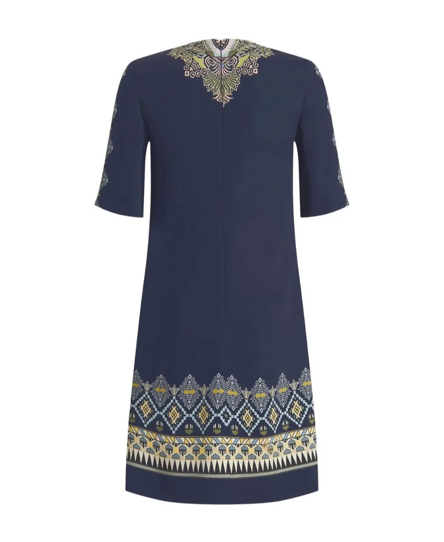 Embroidered Detail Short-Sleeve Dress