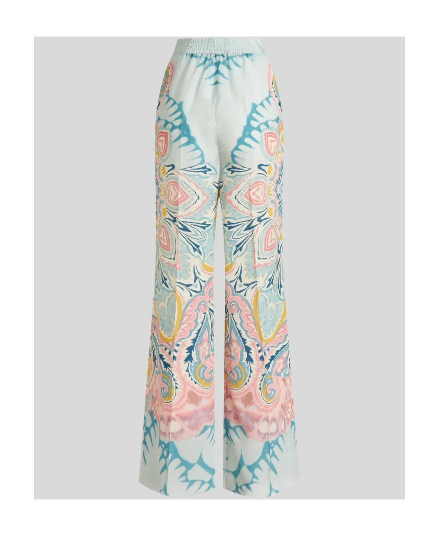 Floral-Pattern Wide-Leg Pants