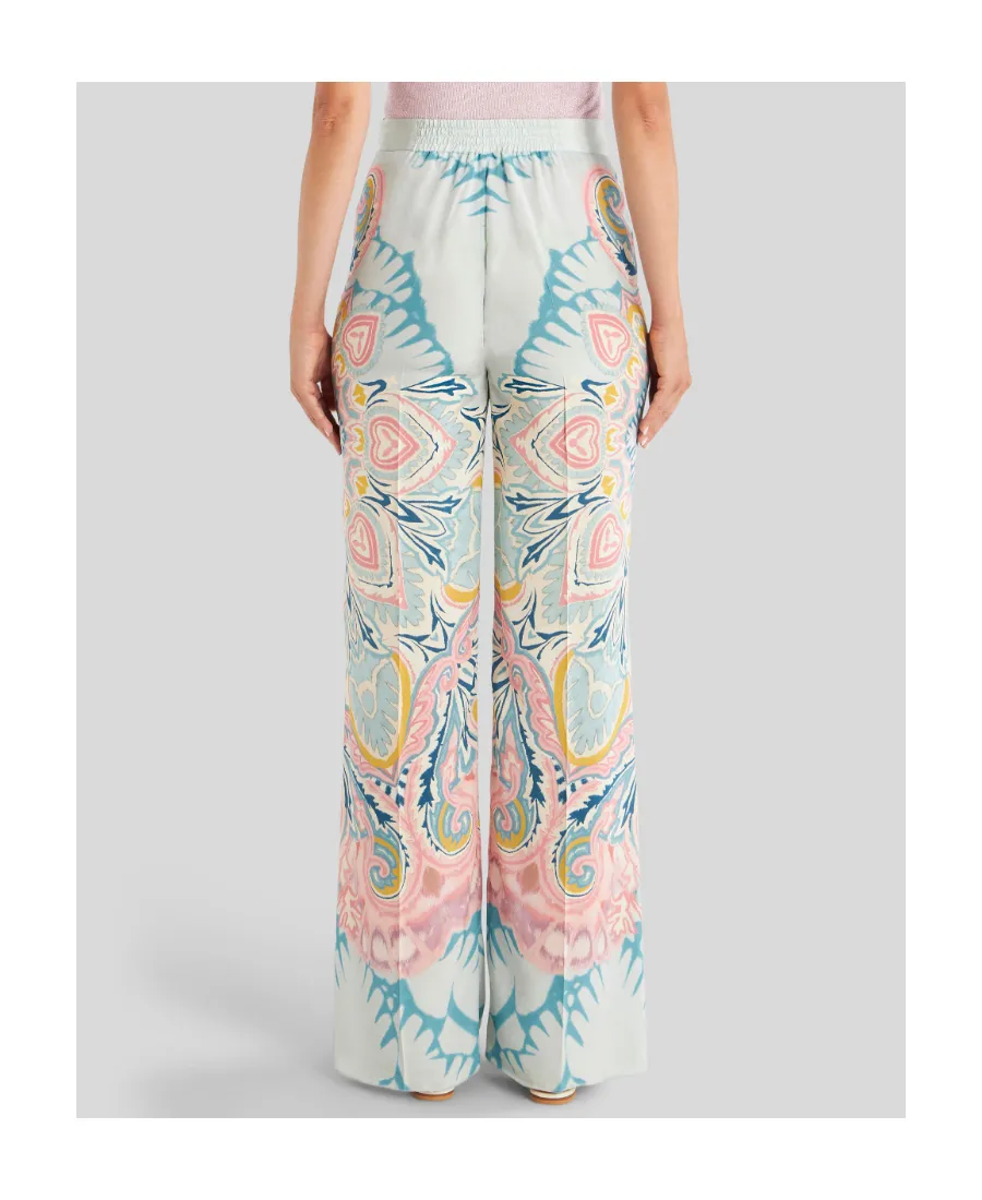 Floral-Pattern Wide-Leg Pants