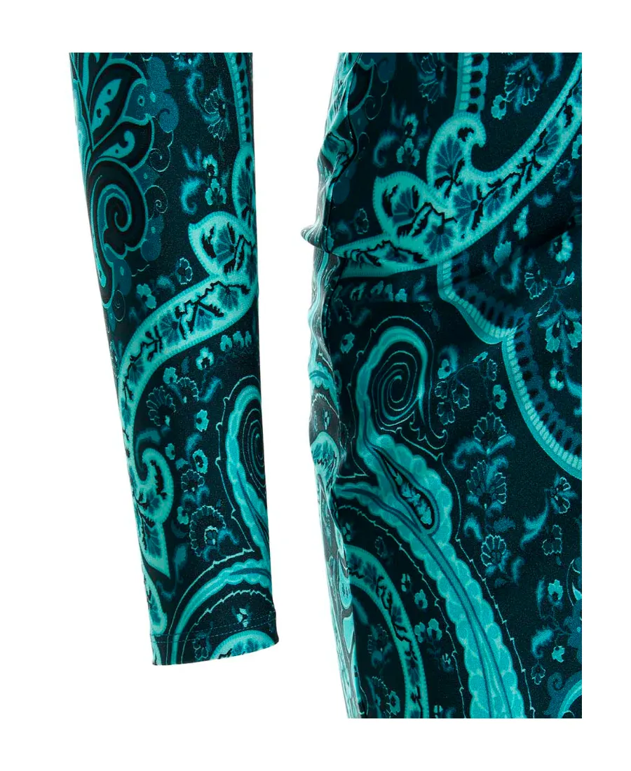 Paisley-Printed One-Shoulder Asymmetric Mini Dress