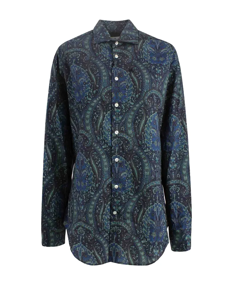 Paisley-Pattern Buttoned Shirt