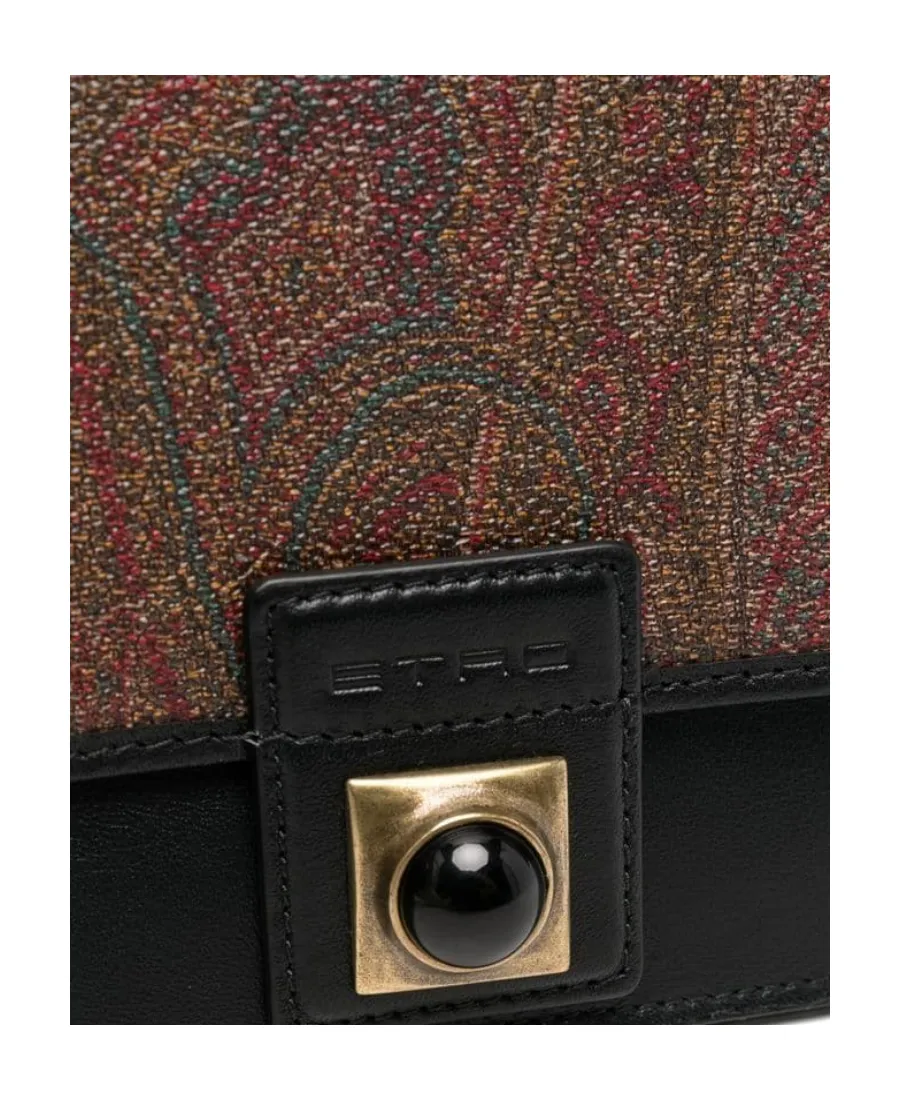 Paisley-Print Coated Crossbody Bag