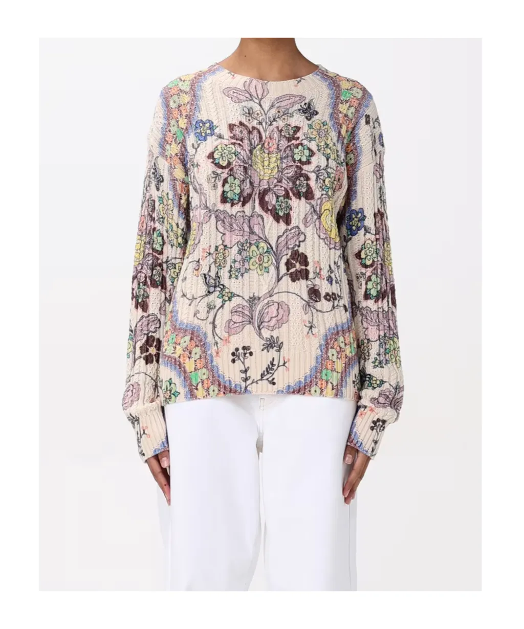 Floral-Print Sweater