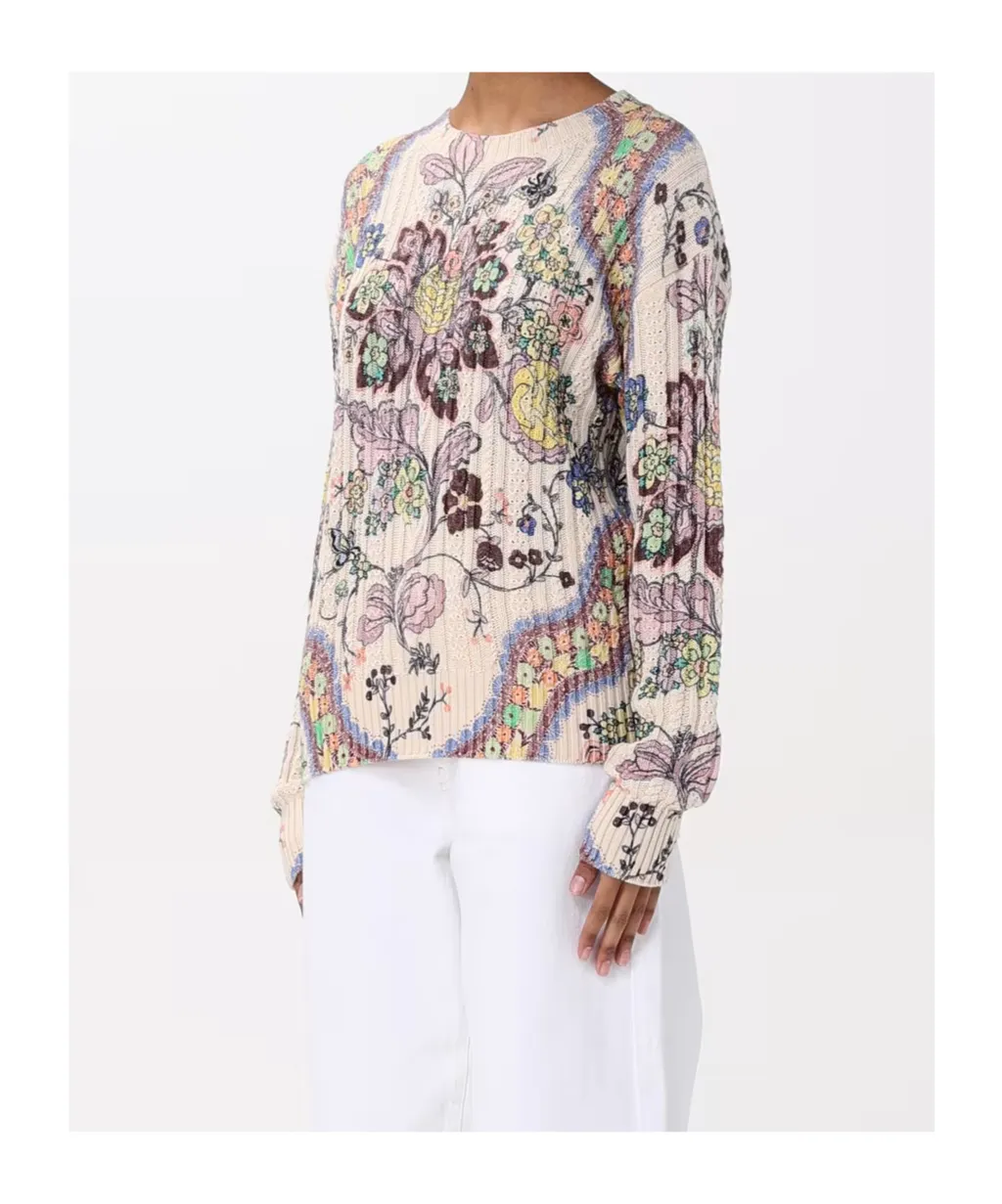 Floral-Print Sweater