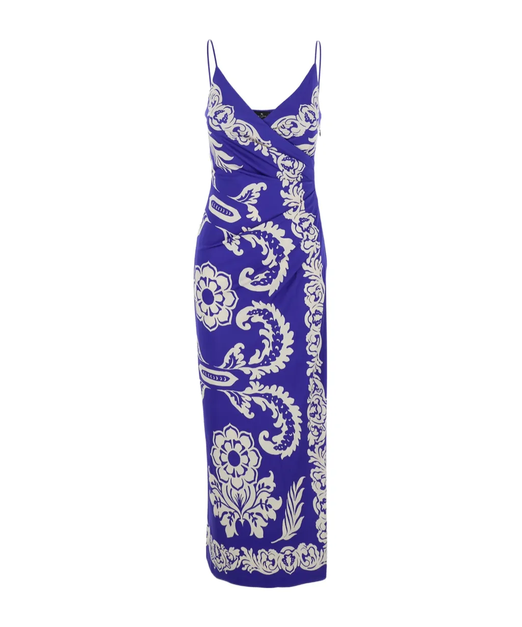 Paisley Printed Midi Sleeveless Dress