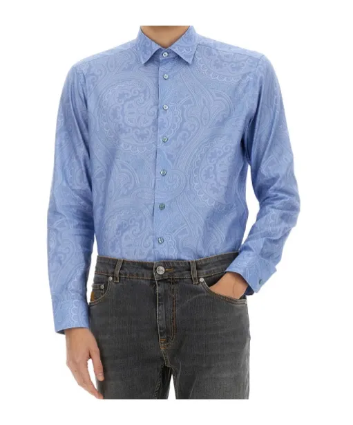 Paisley-Print Button-Up Shirt