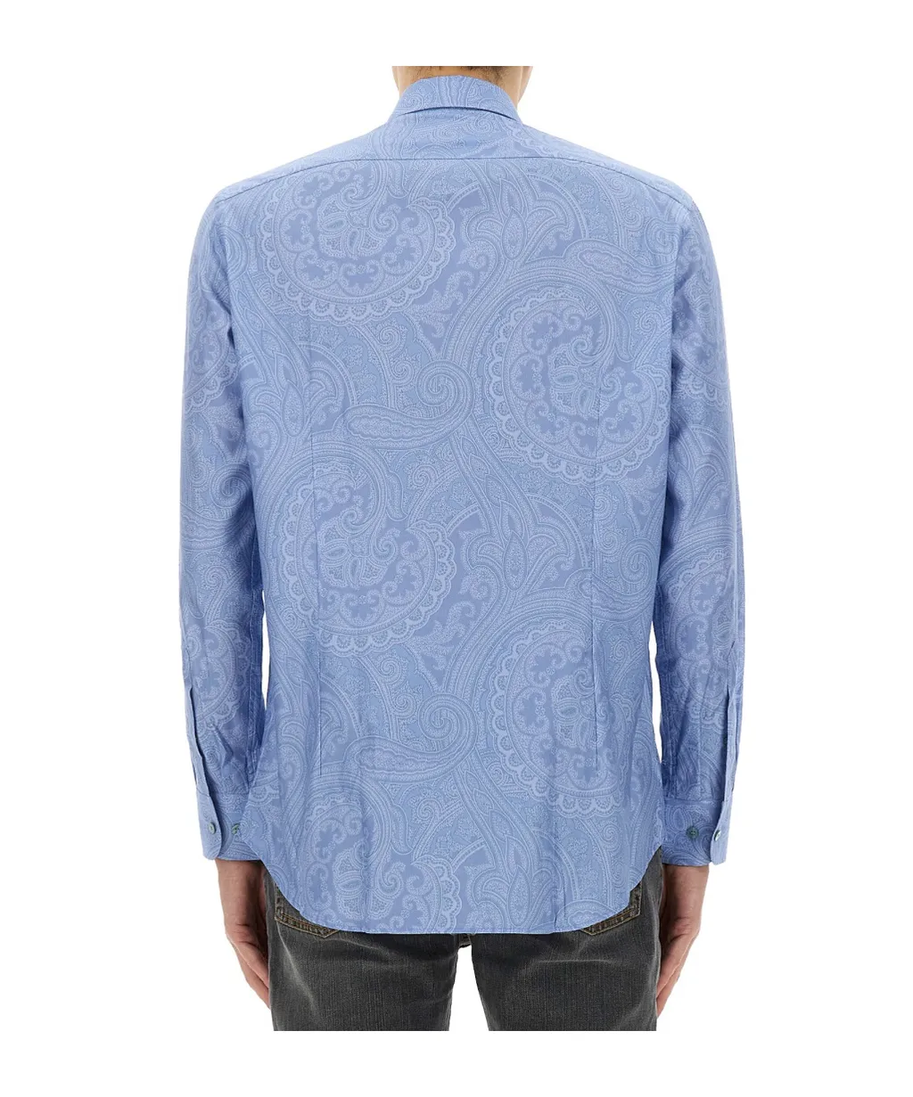 Paisley-Print Button-Up Shirt