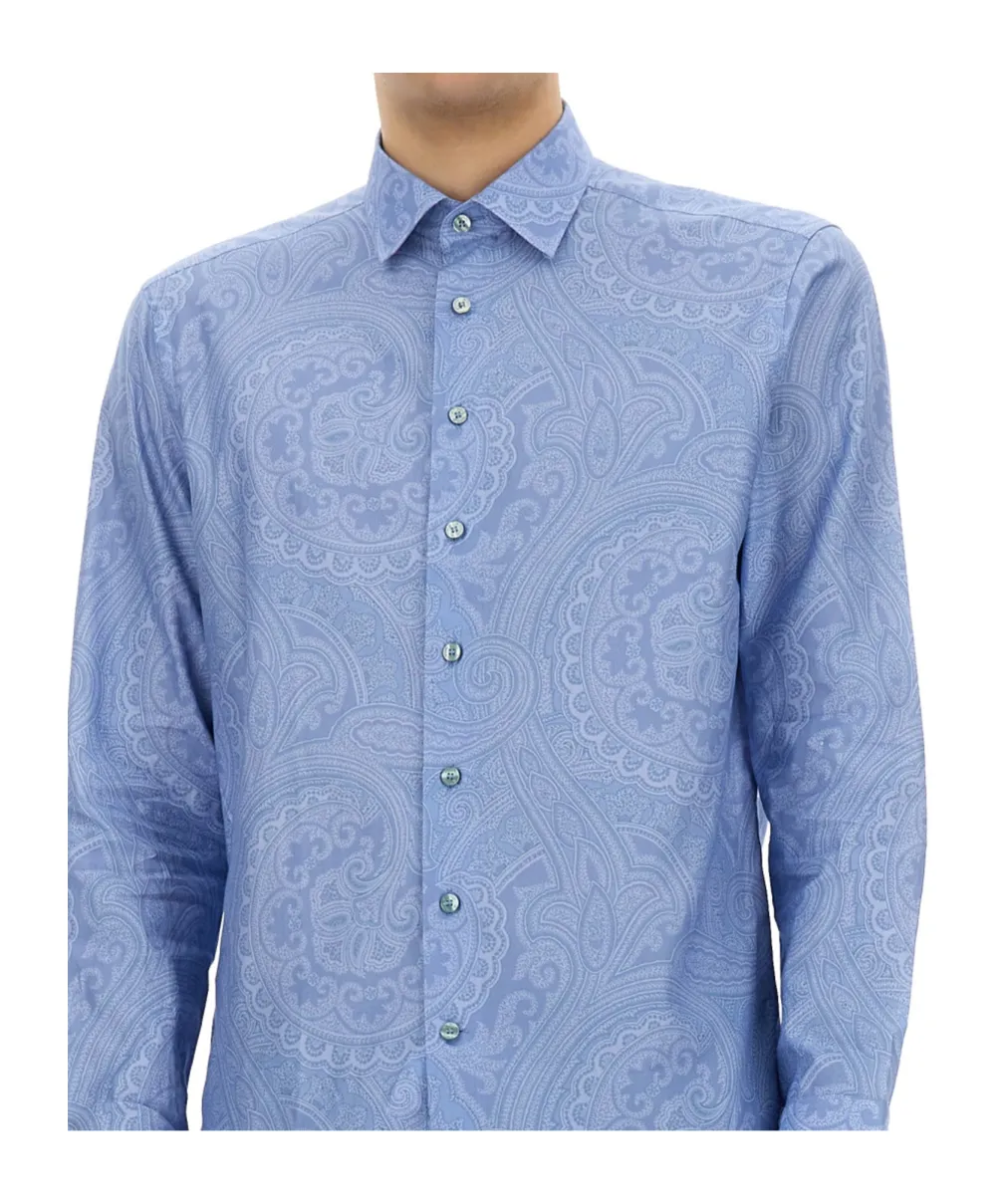 Paisley-Print Button-Up Shirt