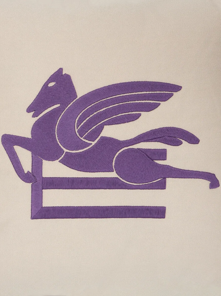 Cushion With Embroidered Pegasus And Logo