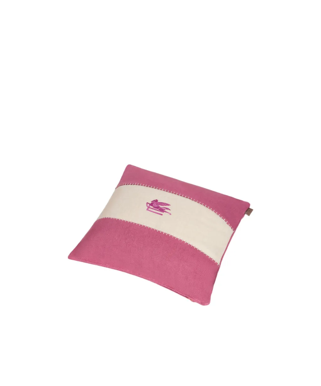 Linen Cushion With Embroidered Pegaso
