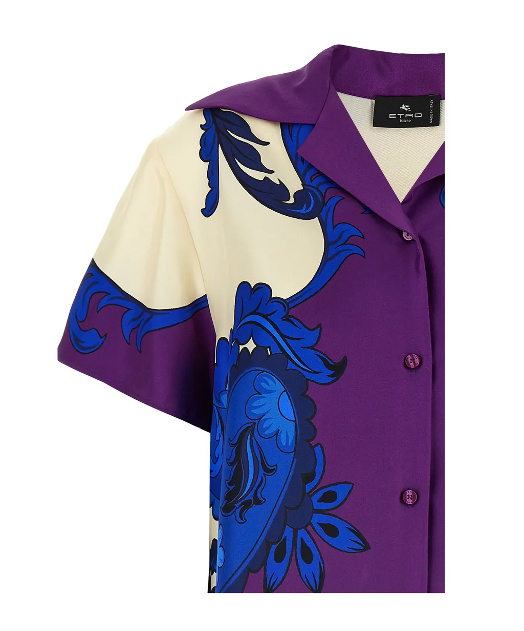 Short Sleeved Paisley Maxi Blouse