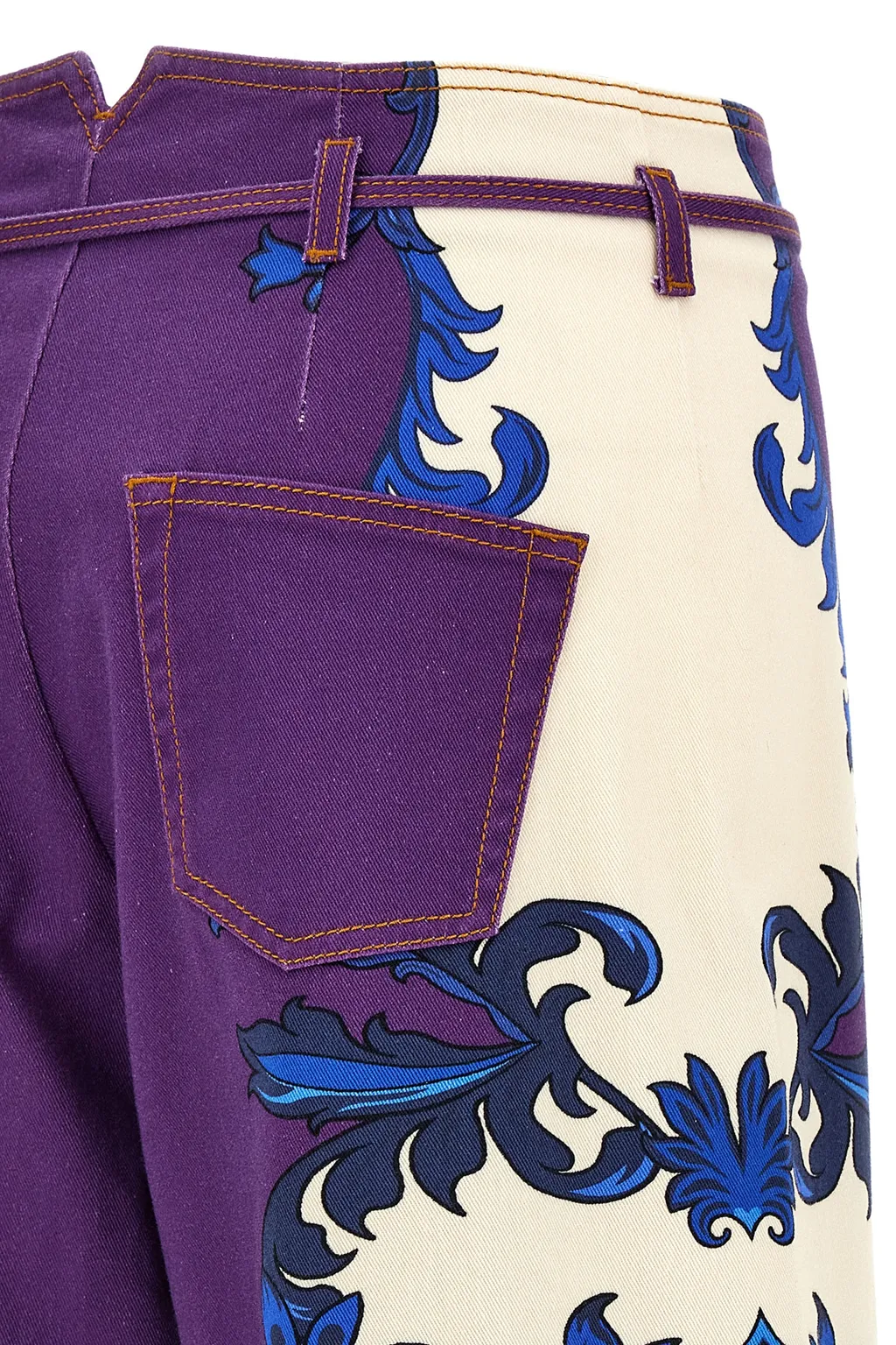 Paisley Printed Drawstring Jeans