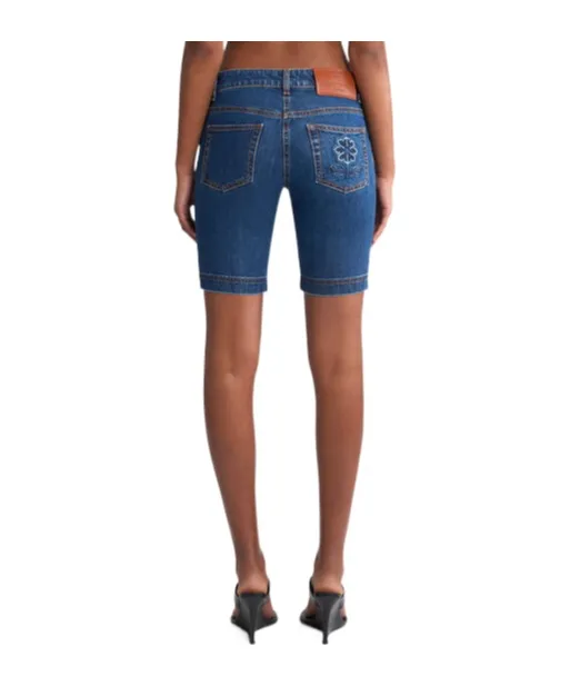 Logo Patch Denim Shorts