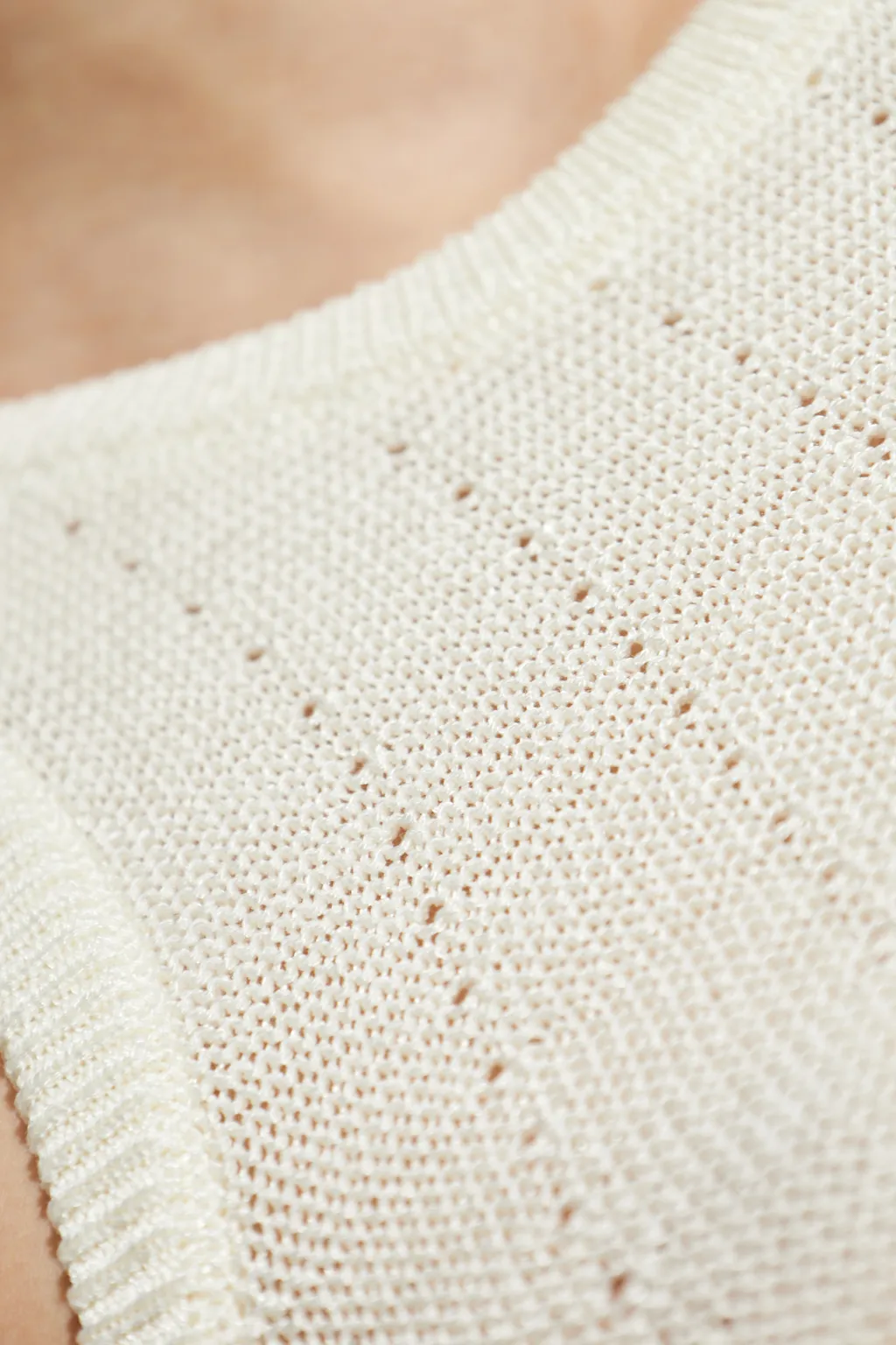 Punched Detail Knit Crop Top