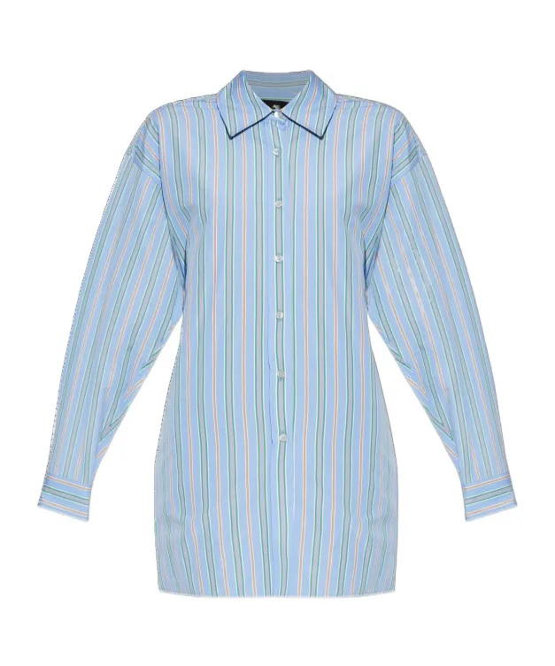Knot Detailed Striped Poplin Shirt
