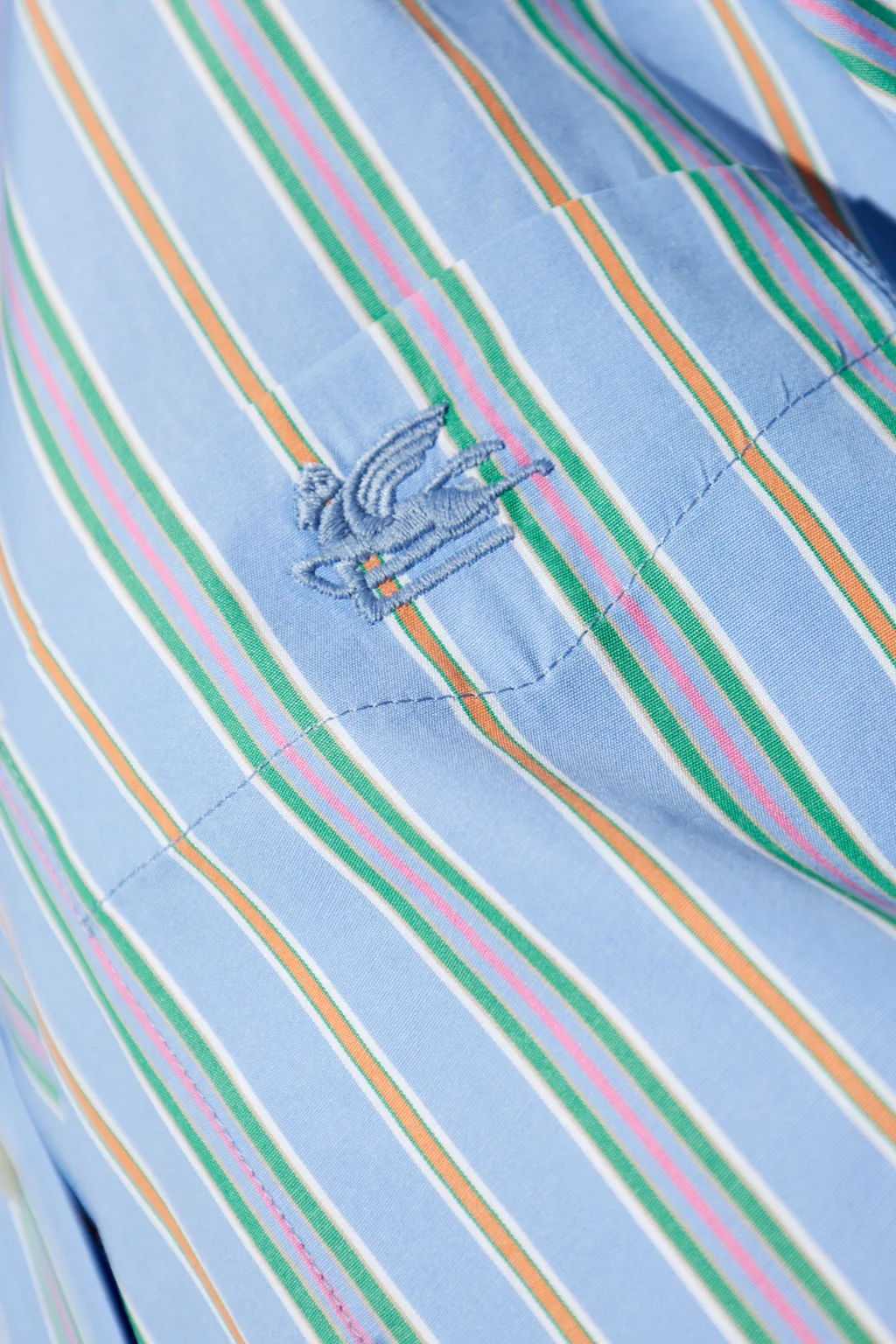 Knot Detailed Striped Poplin Shirt