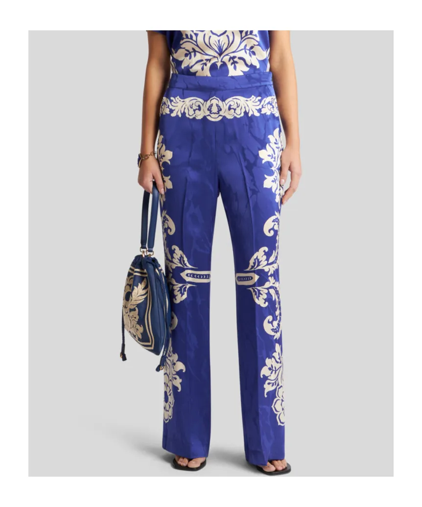 Floral Printed Straight-Leg Trousers