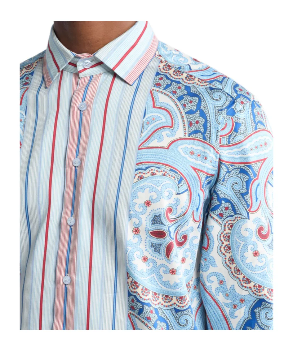 Paisley-Printed Curved Hem Shirt