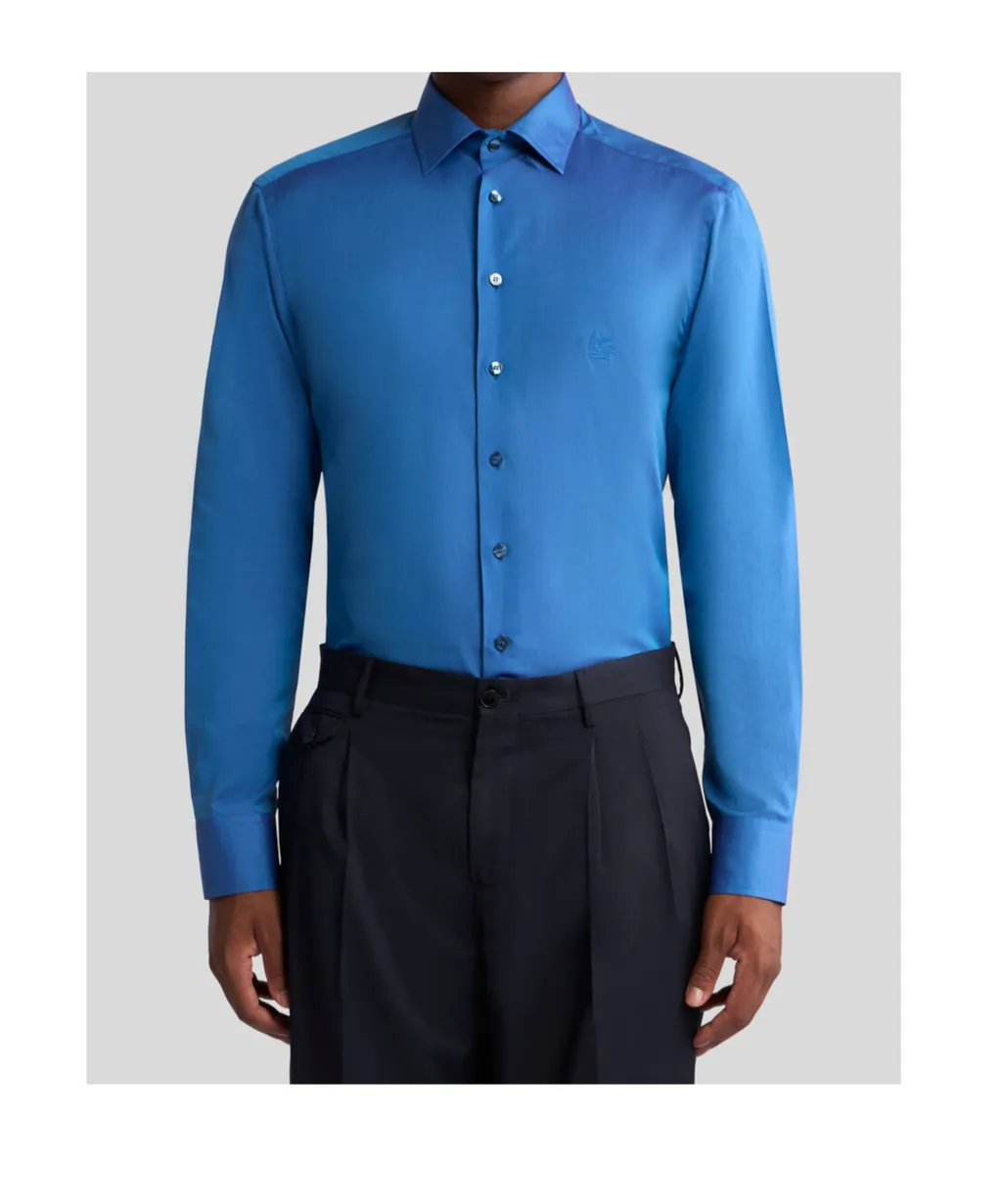 Logo Embroidered Long-Sleeved Shirt