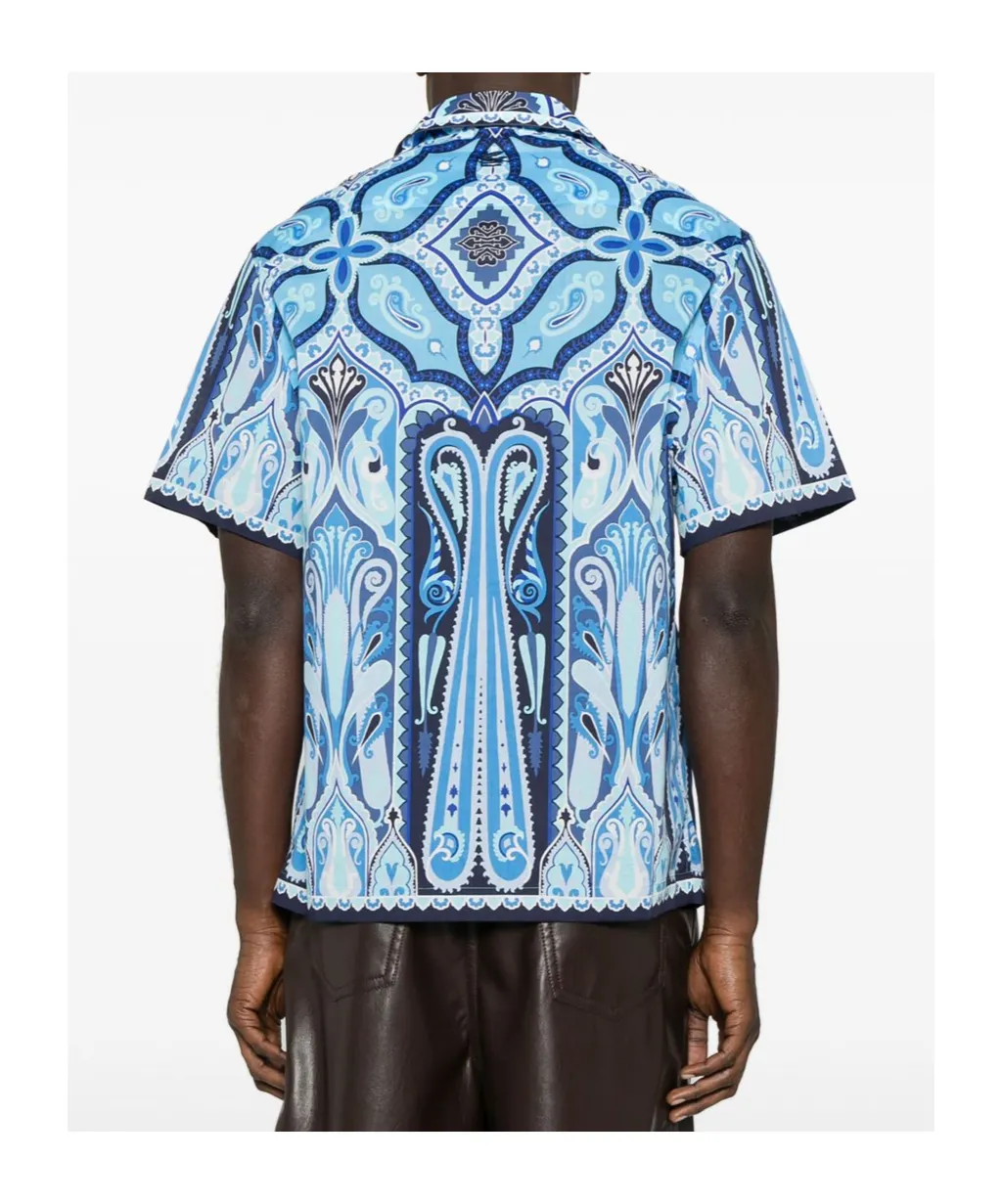 Paisley-Printed Short Sleeved Shirt