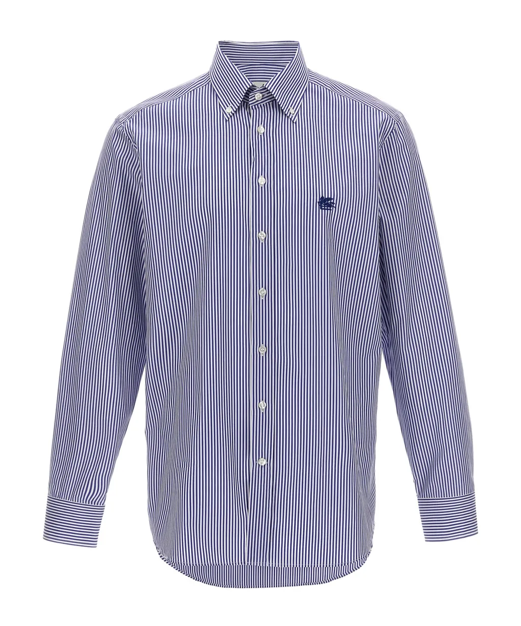 Logo Embroidered Striped Shirt
