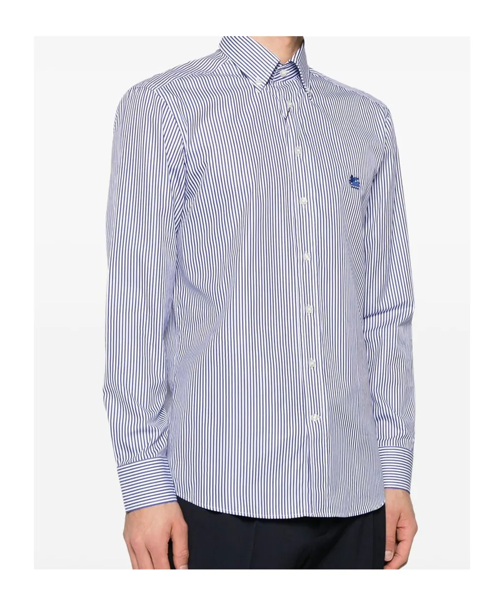 Logo Embroidered Striped Shirt