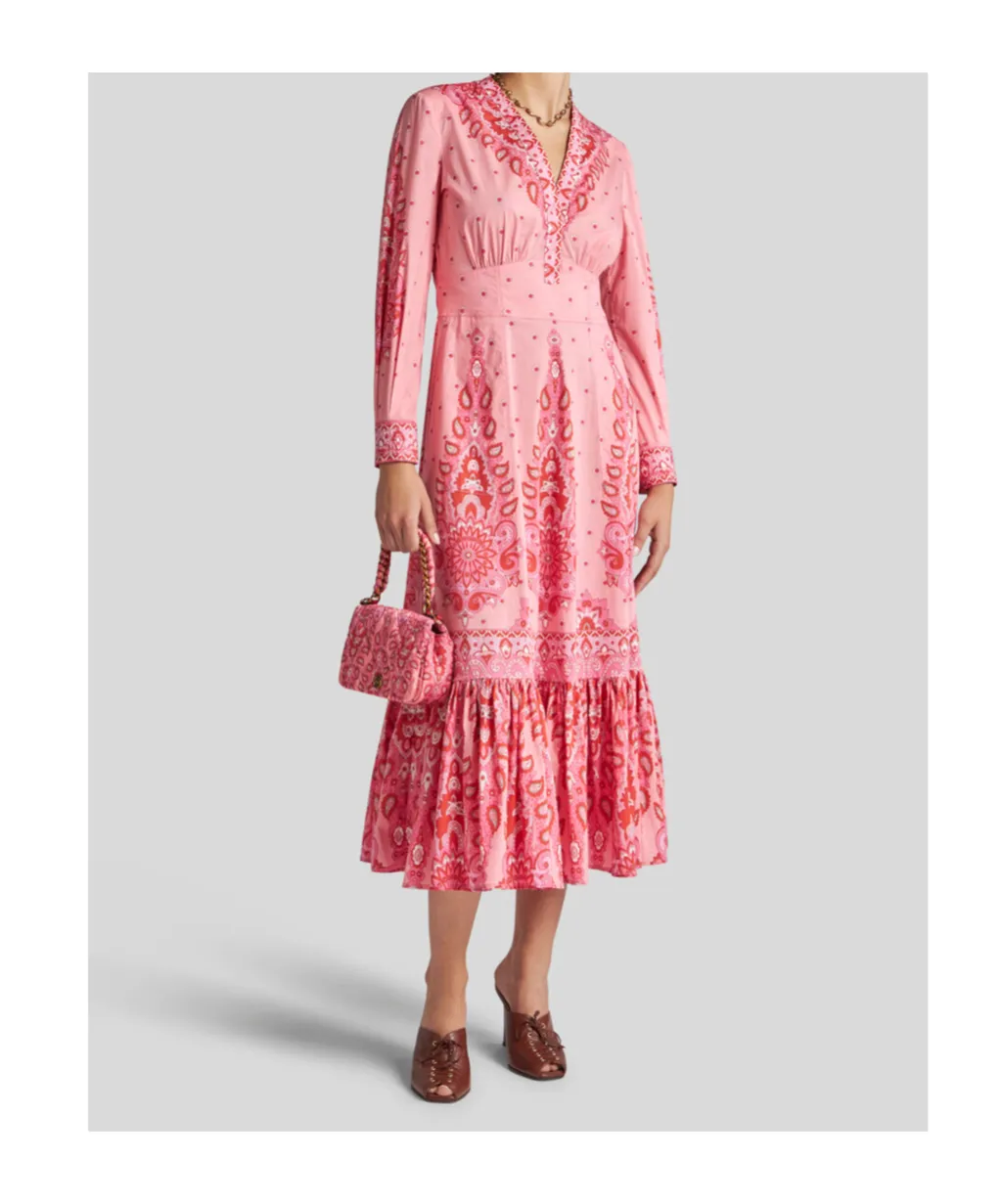 Printed Poplin Midi Dress
