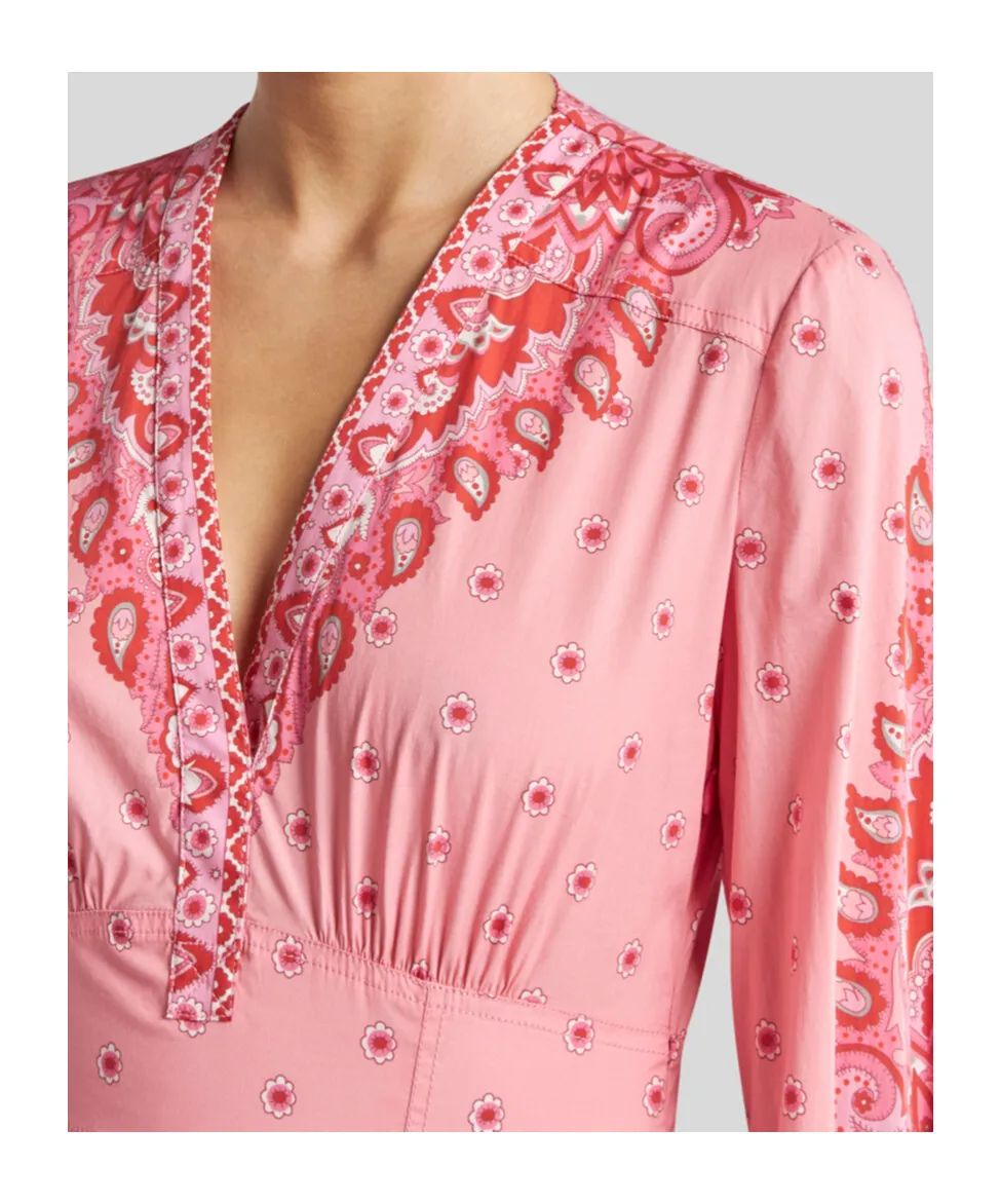 Printed Poplin Midi Dress
