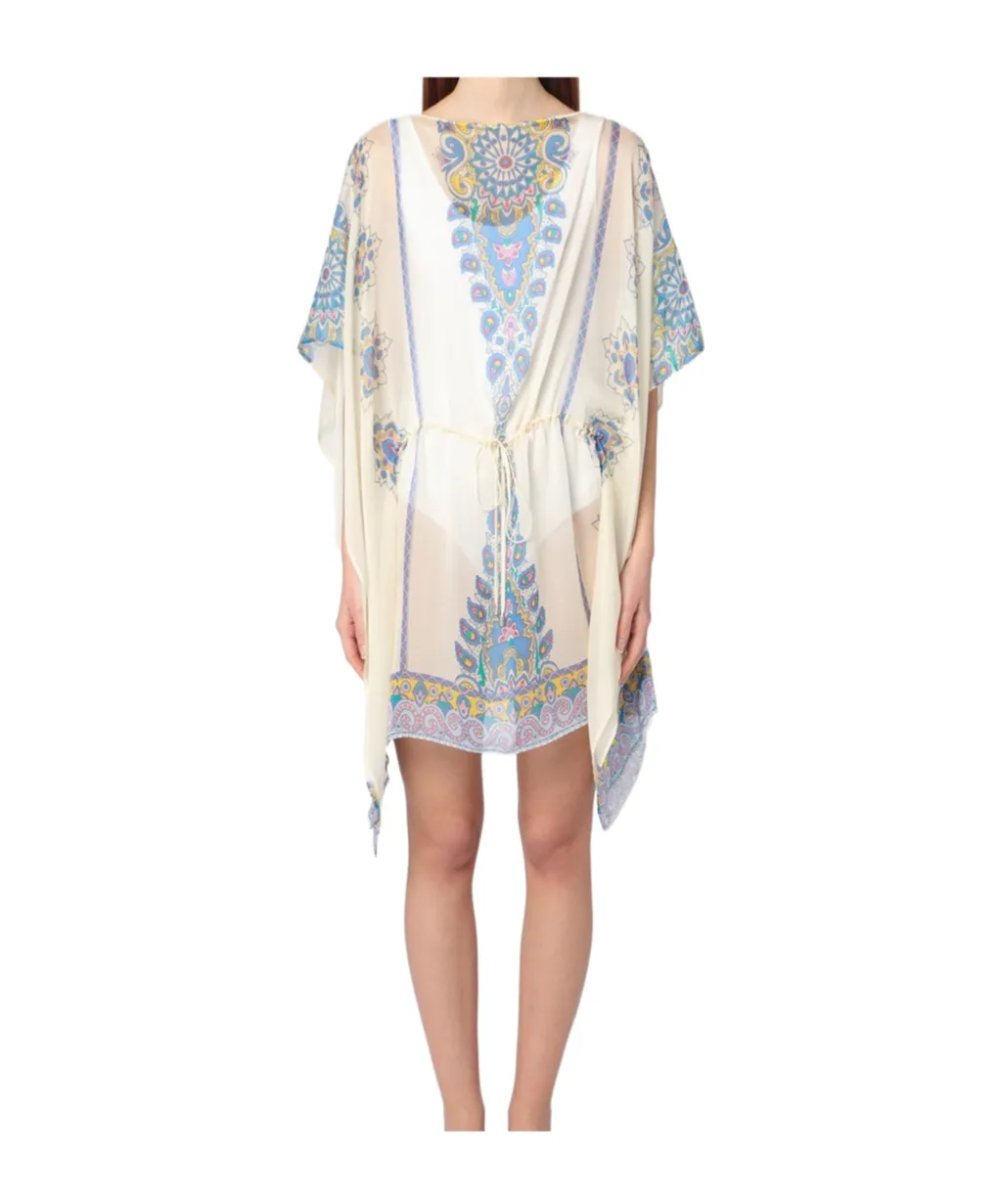 Paisley Printed Satin Caftan